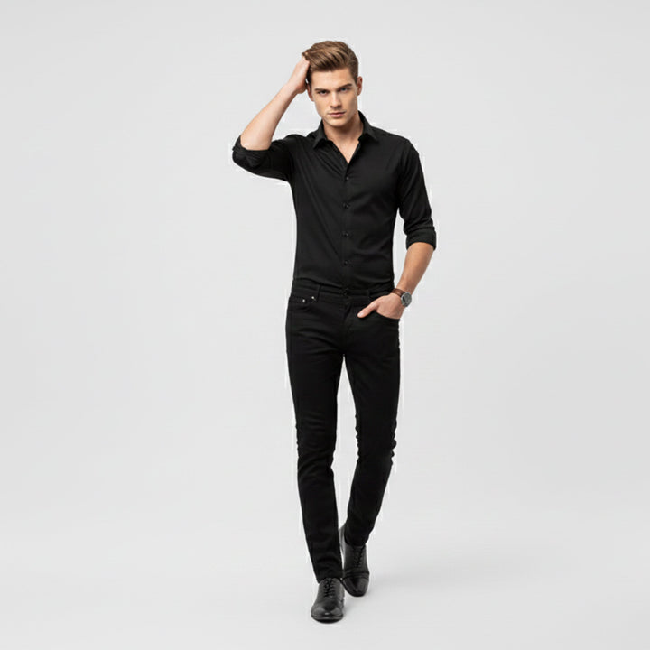 Men's polished casual shirt, long-sleeve button-down. Elevate your everyday wear with this classic men's top.