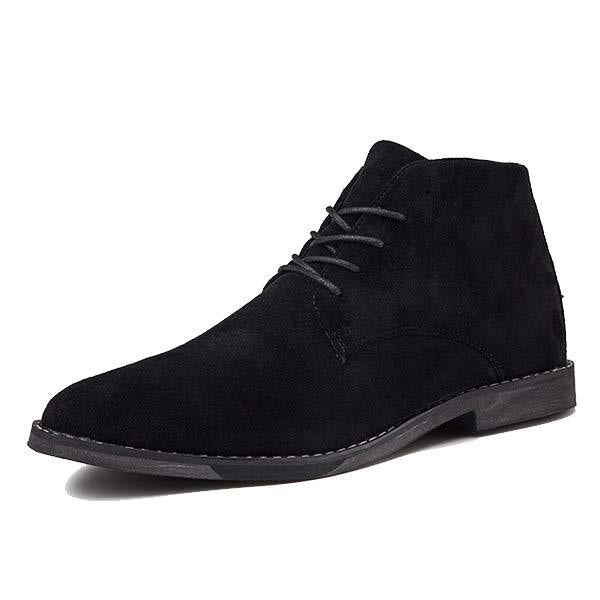Lace-up men's ankle boots, offering cushioned comfort for everyday versatile style.