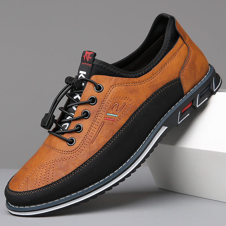 Men's premium brown leather comfort shoes for everyday elegance and comfortable walking.