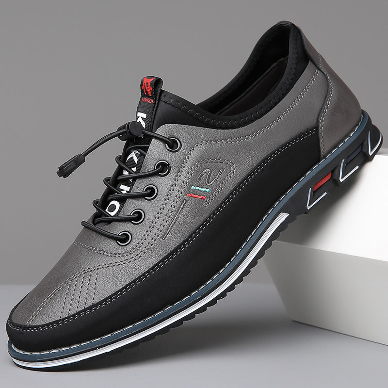 Close-up of men's elegant brown leather Oxford shoes, highlighting comfort for business casual and walking.