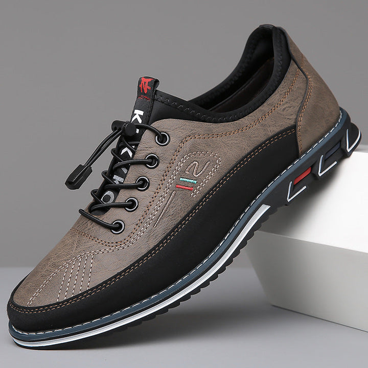 Men's premium brown leather comfort walking shoes, designed for everyday elegance and versatile wear.