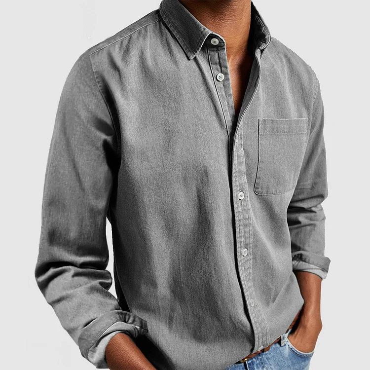 Modern men's casual shirt, long sleeve, button-up design for relaxed fit, smart style & everyday fashion.