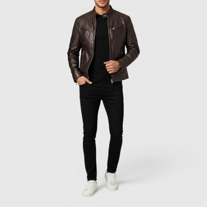 Timeless men's premium zip jacket, ideal for smart casual or daily wear.