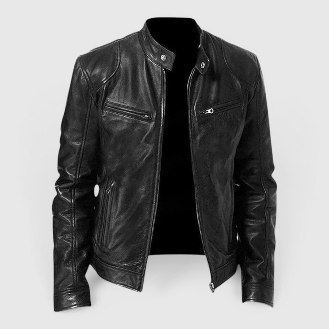 Stylish men's zip jacket, a timeless classic fit suitable for fall and spring outerwear.