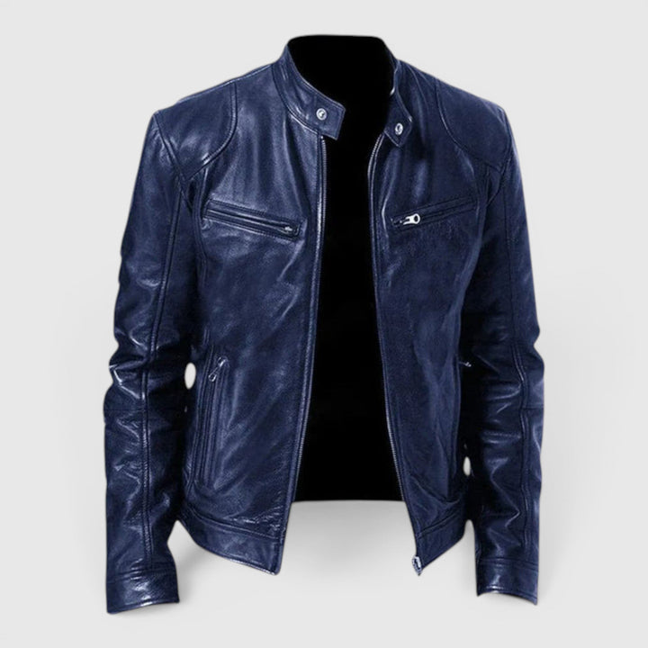 Men's classic fit zip-front jacket. Durable, stylish everyday outerwear.