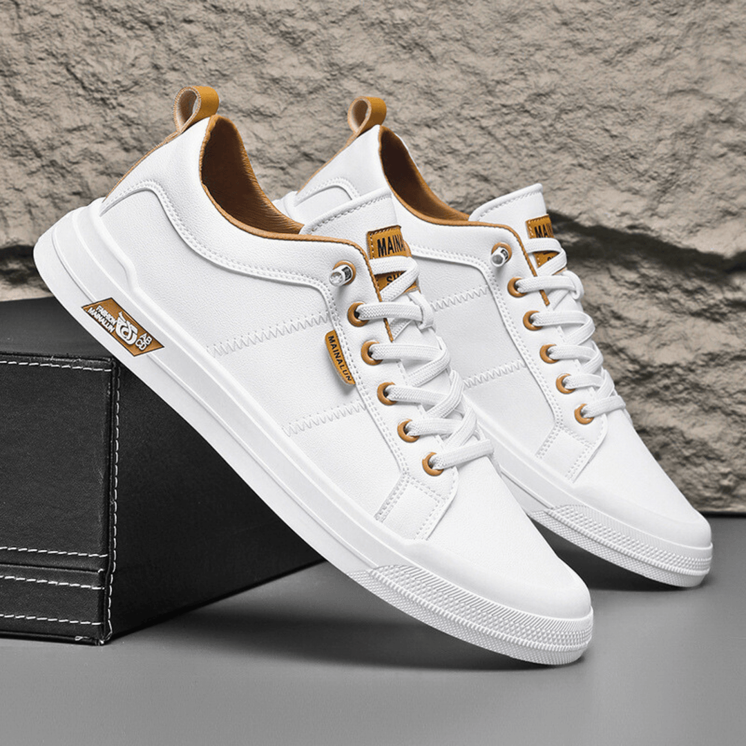 Men's premium everyday sneakers. Comfortable low-top trainers, versatile for casual walking & men's fashion.