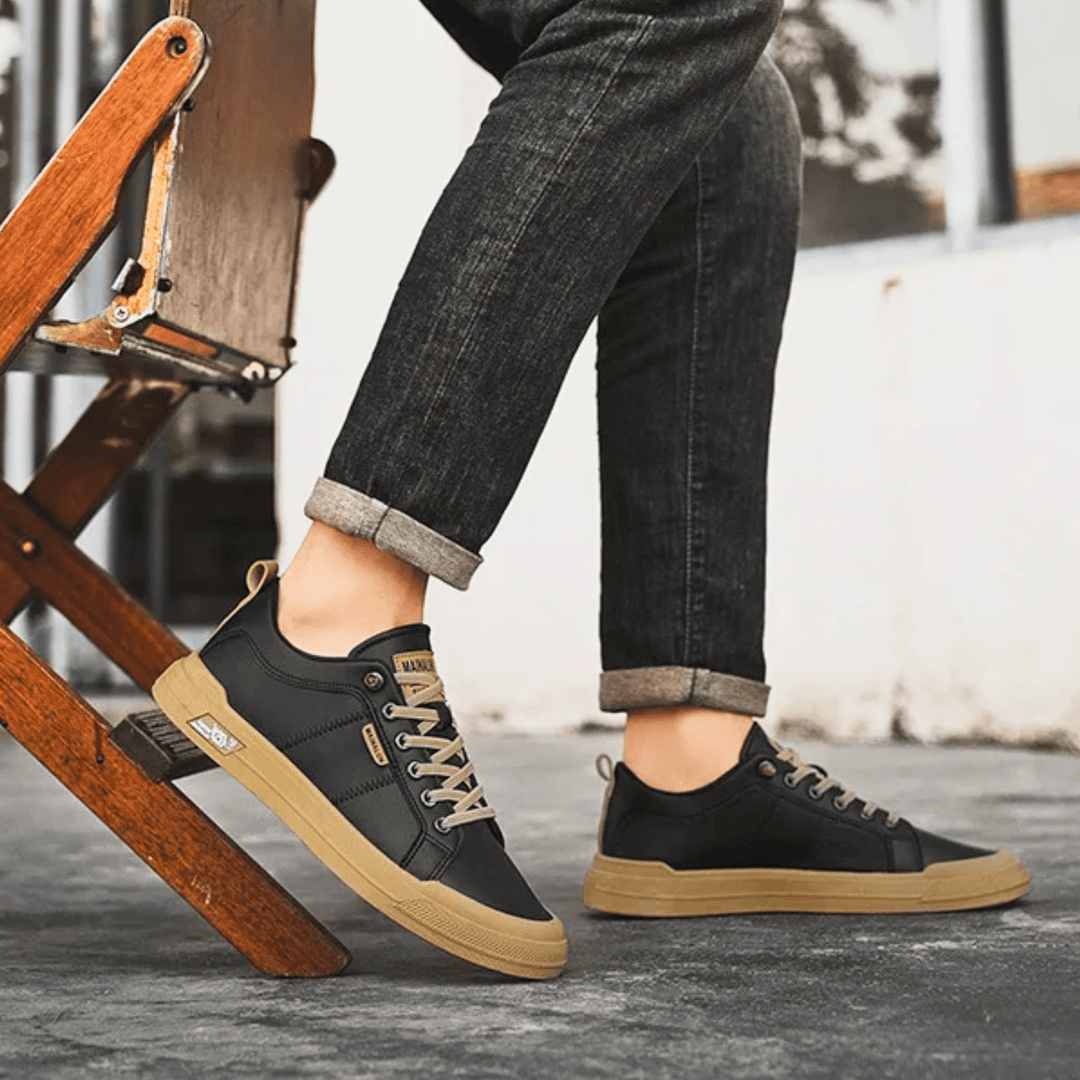 Men's everyday walking sneakers. Premium comfortable low-top trainers for athletic casual style & all-day wear.