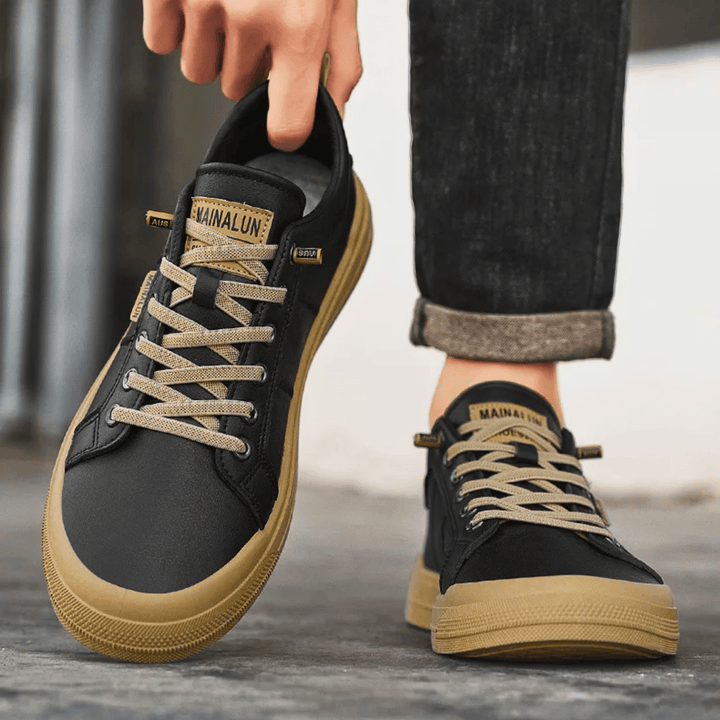 Casual men's everyday sneakers. Comfortable low-top trainers for versatile walking, men's fashion & leisure.