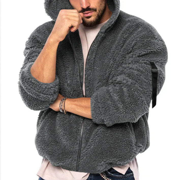 Stay warm in this men's premium jacket, a blend of luxury, comfort, and modern style.