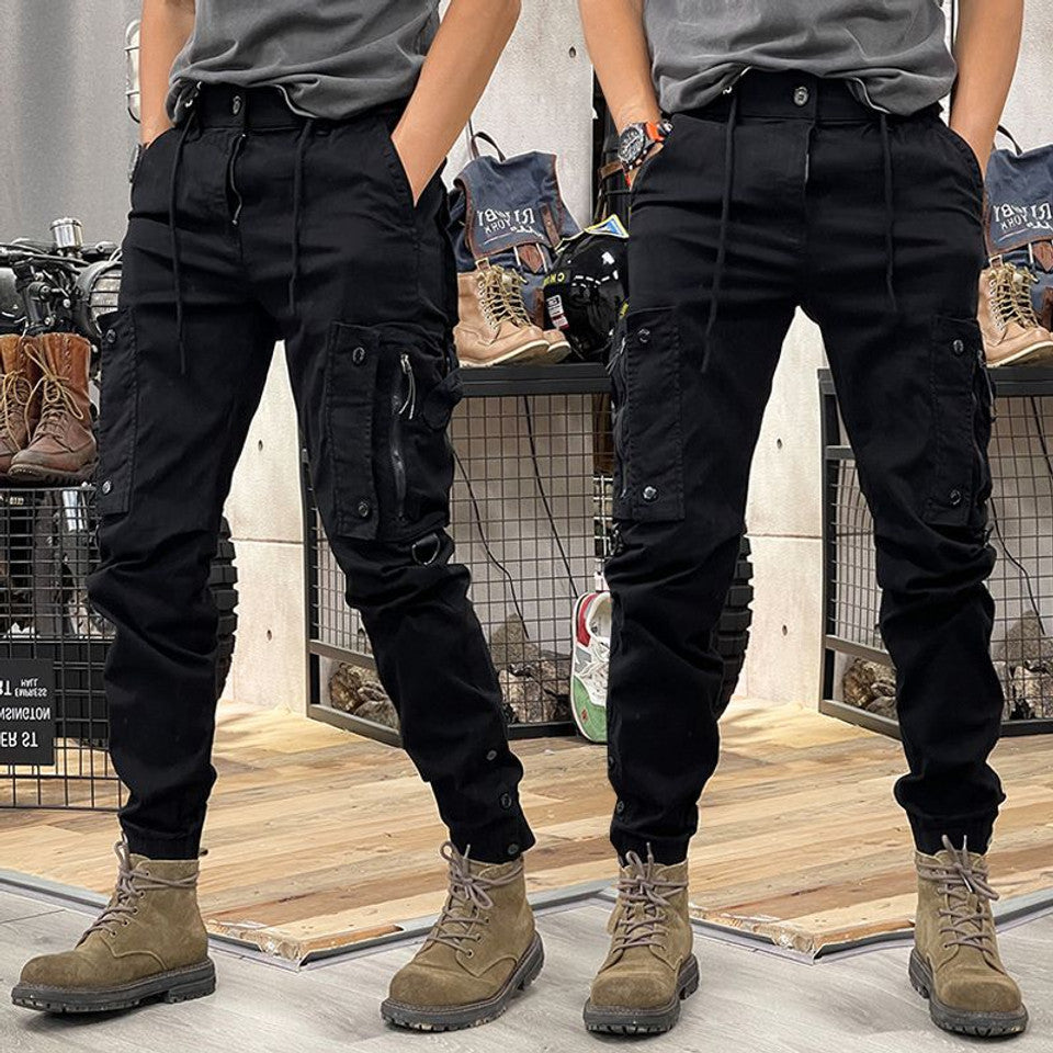 Premium men's multi-pocket cargo pants. Hard-wearing utility trousers for work, casual, or fashionable streetwear looks.