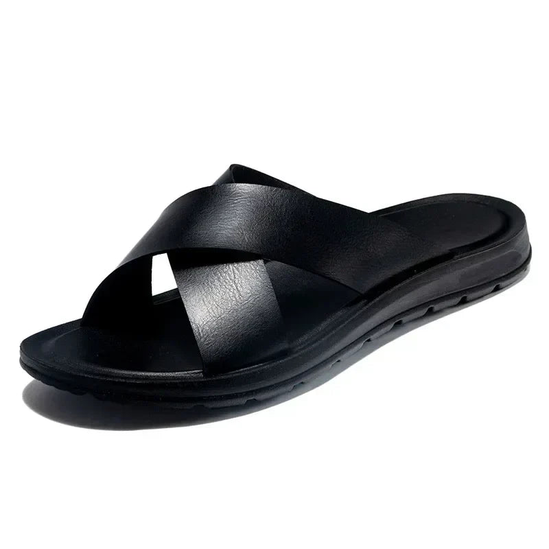 Men's premium slip-on sandals, comfortable for summer casual wear and everyday style.