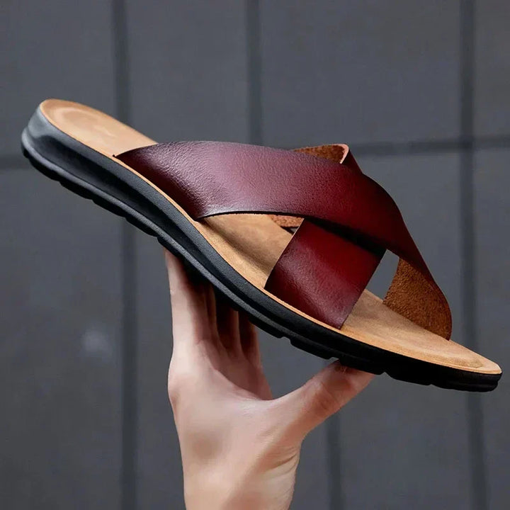 Fashionable men's slip-on sandals, premium comfort for summer style and beach days.