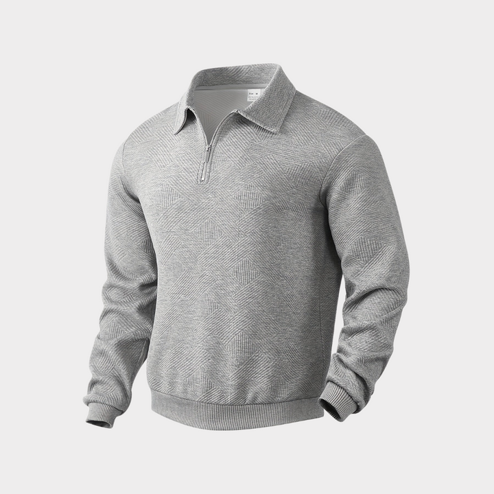 Stylish & comfortable men's quarter zip top, a textured layering piece for casual and smart looks.