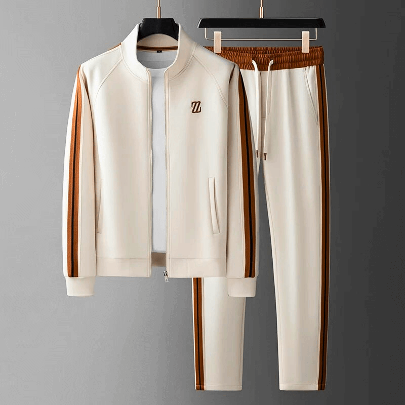 Versatile men's tracksuit set, ideal for activewear, gym, or casual fashion. Breathable comfort.
