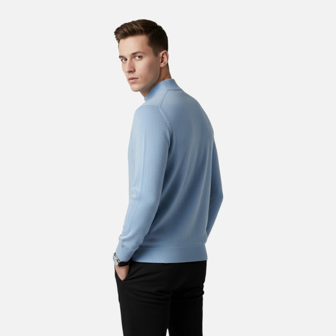 Stylish men's fashion: pure wool half-turtleneck sweater for winter