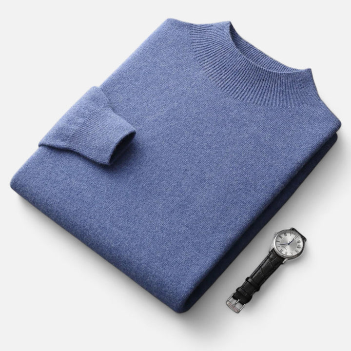 Essential winter wear: men's pure wool half-turtleneck pullover