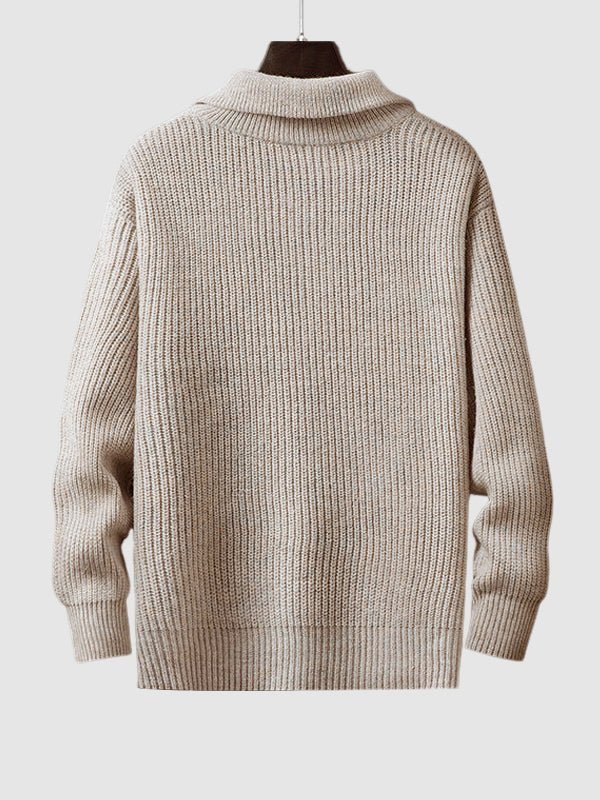 Fall/winter men's knit quarter zip sweater, easy to wear casual pullover design.