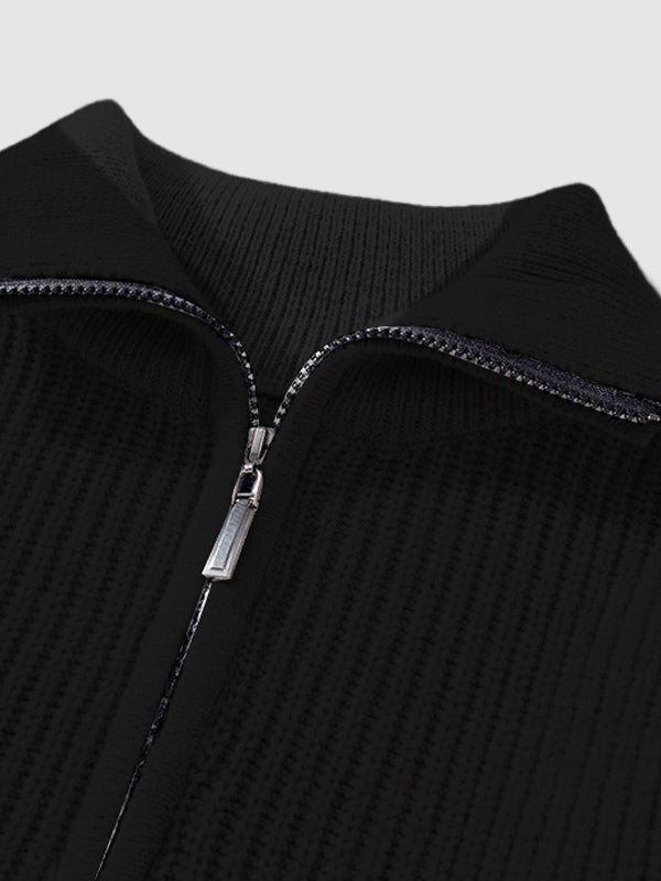 Versatile men's quarter zip knit sweater, perfect for casual or smart casual outfits.