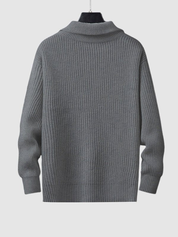 Effortless men's quarter zip knit pullover sweater, durable and fashionable for daily wear.