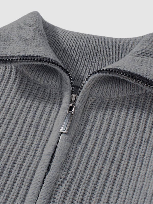 Contemporary men's quarter zip sweater, knit texture, designed for ultimate daily comfort.