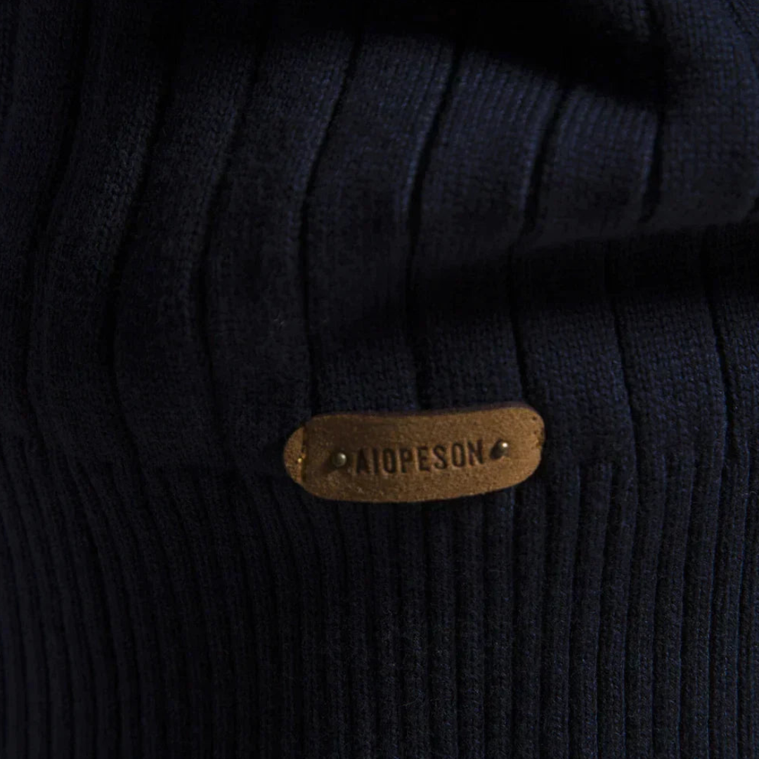 Casual men's long-sleeve quarter-zip sweater. Great for versatile fall fashion, comfort & layering.