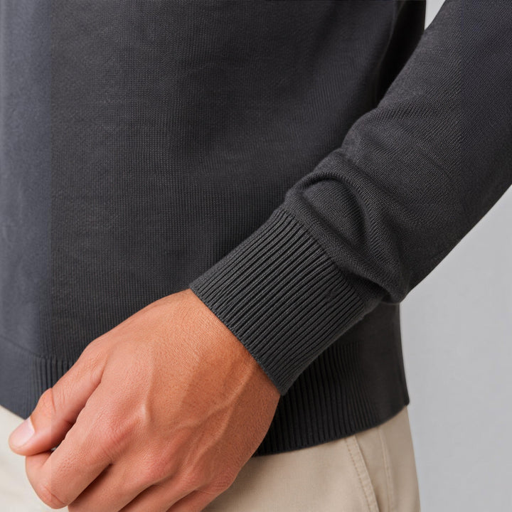 Versatile men's quarter zip long sleeve sweater. Effortless style for work or weekend.