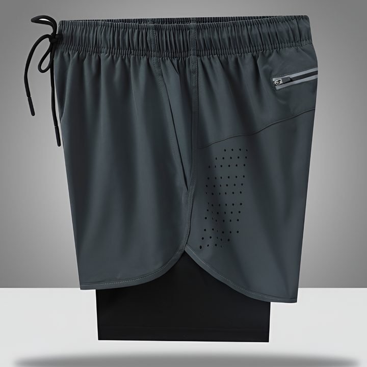 Men's quick-dry athletic shorts for running & gym, featuring a secure zipper pocket & adjustable waist. Lightweight activewear.