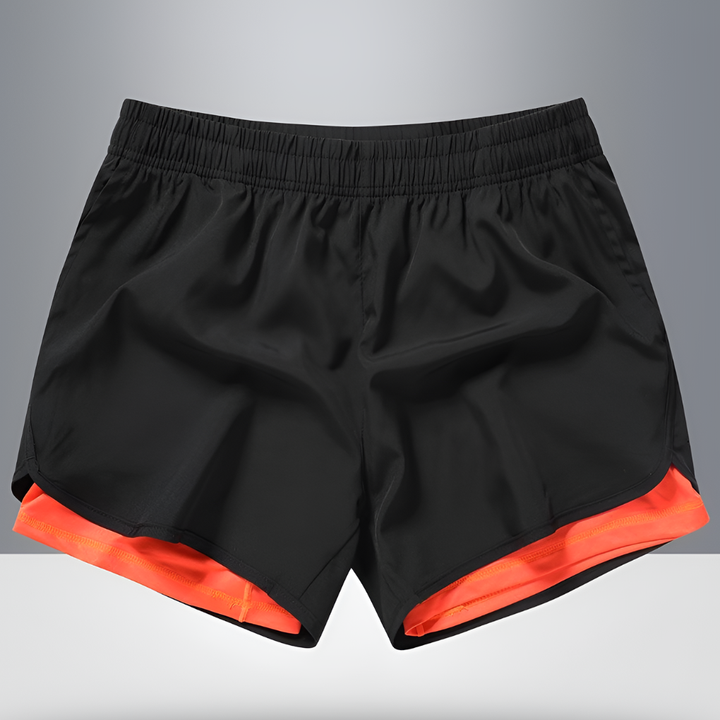 Versatile men's athletic shorts, quick-dry fabric for ultimate comfort during runs, workouts, and sports. Zipper pocket.