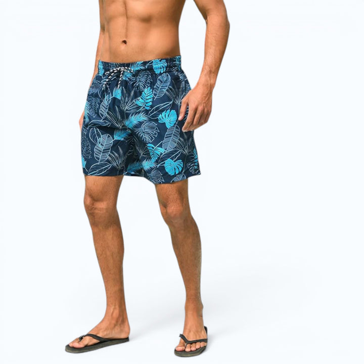 Modern men's compression swim shorts, quick-dry and perfect for summer beach parties or active use.