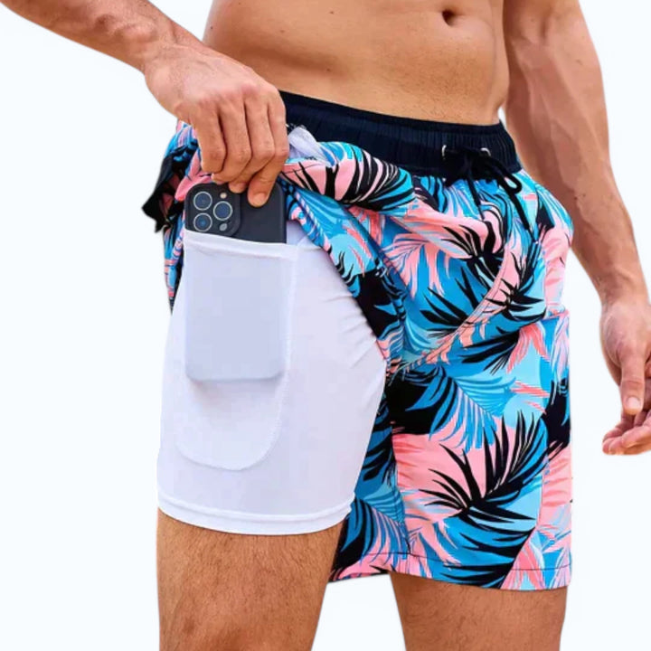 Versatile men's quick-dry compression shorts, great for swimming, activewear, or casual summer use.