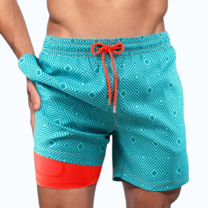 Men's quick-dry compression swim shorts, offering comfort and support for all summer water activities.