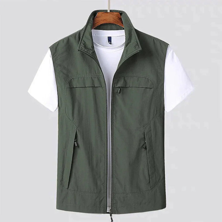 Durable men's quick-dry activewear vest, perfect for travel.