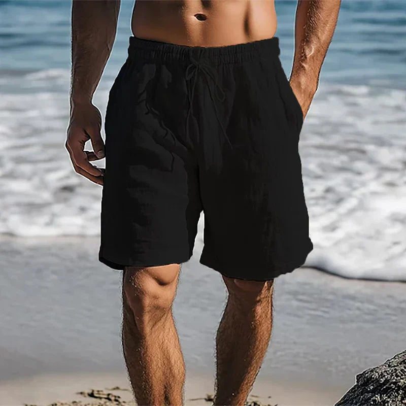 Men's quick-dry swim shorts in blue, perfect for summer beach fun.