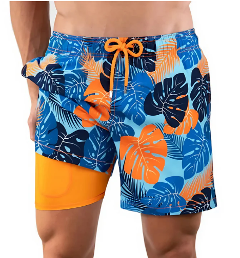 Men's quick-dry swim shorts with drawstring, perfect for beach, pool, or vacation. Ultimate comfort & style.