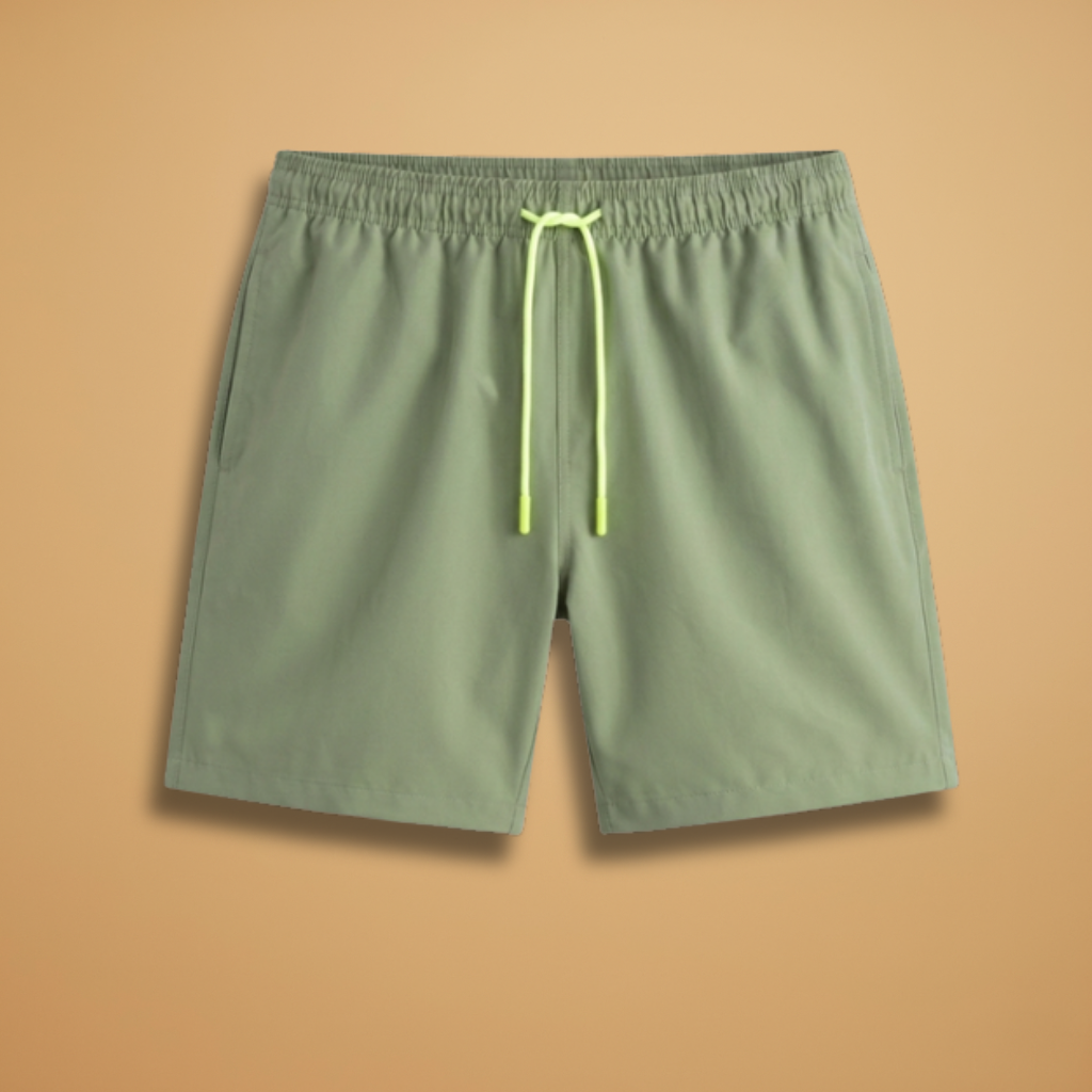 Men's quick-dry swim shorts with stretch waistband, perfect for beach, pool, or watersports.