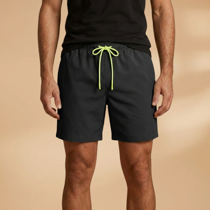 Men's athletic beach shorts: quick-dry material, stretch waistband for ultimate summer comfort.