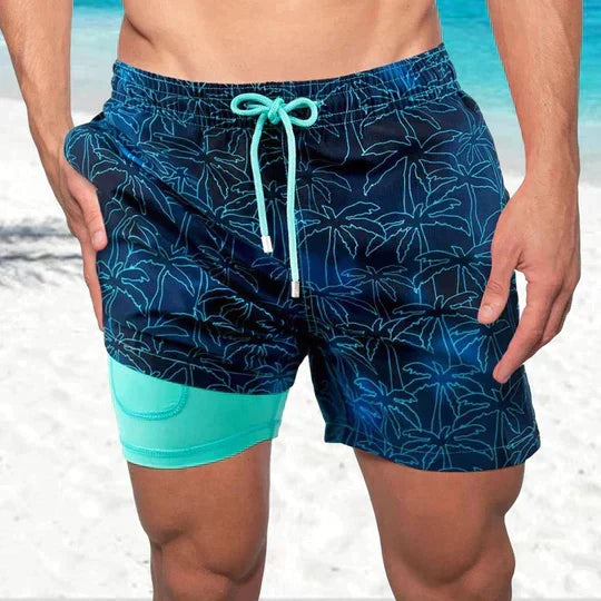 Men's quick-dry swim trunks for effortless summer style & poolside comfort.