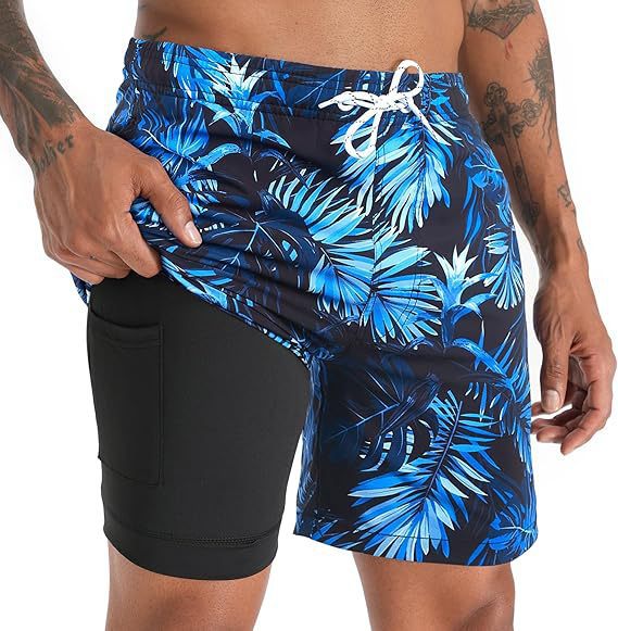 Men's quick-dry swim trunks, great for swimming, beach days, or casual resort wear.