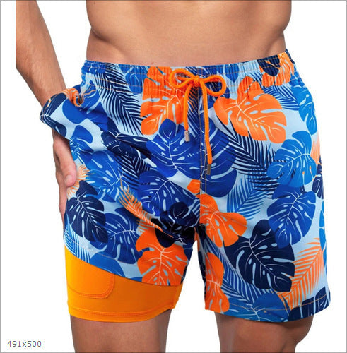 Trendy men's quick-dry swim trunks, essential summer fashion for beach, pool & vacation.