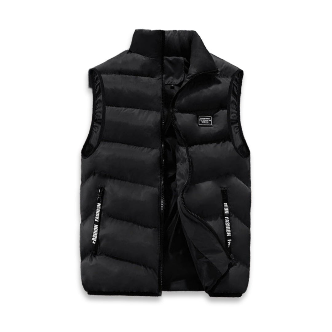 Men's quilted bodywarmer vest with full zip closure