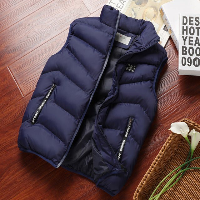 Close-up on the stitching and quilting of a men's zip vest