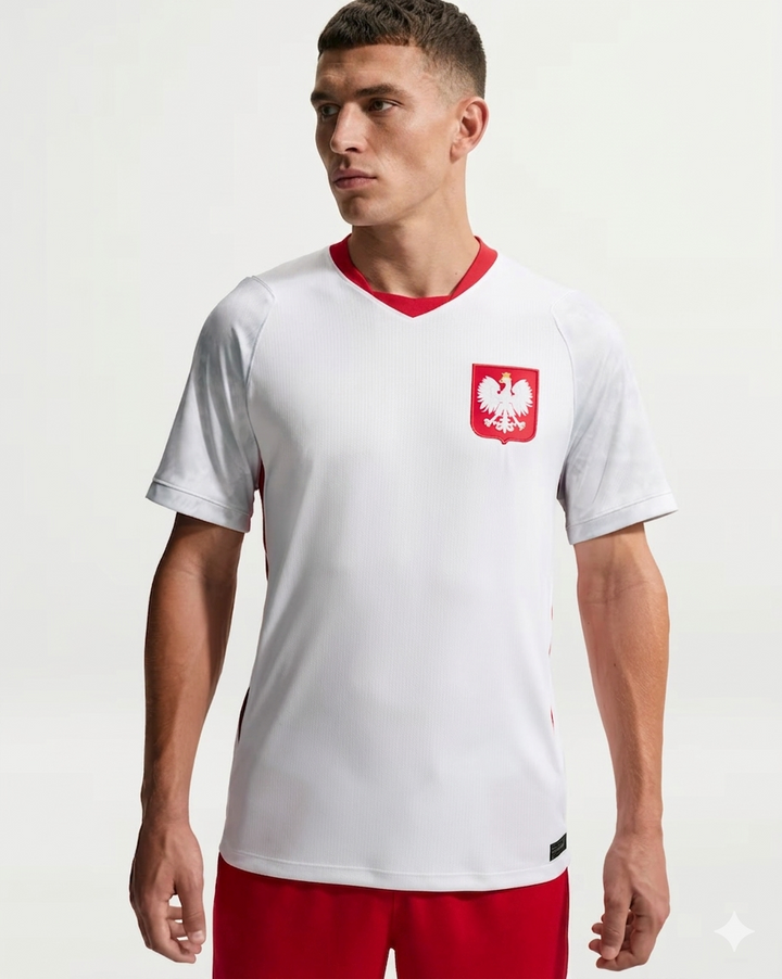 Poland National Team men's football fan jersey. Quick-dry stadium sports apparel, comfortable for supporters.
