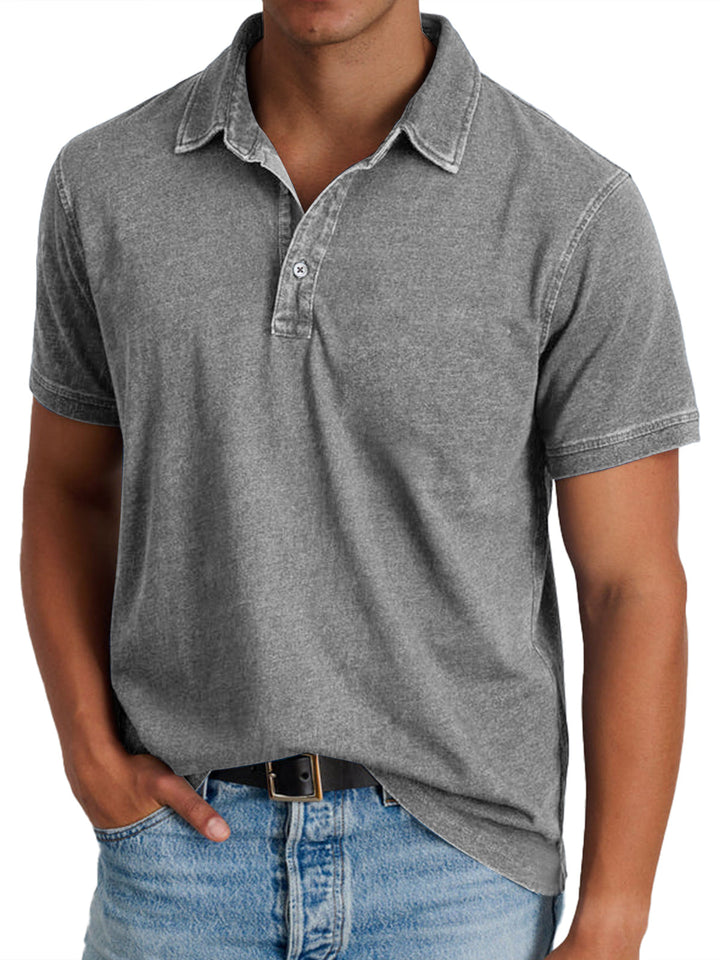 Classic men's short sleeve polo shirt, ideal casual top for summer and versatile fashion needs.