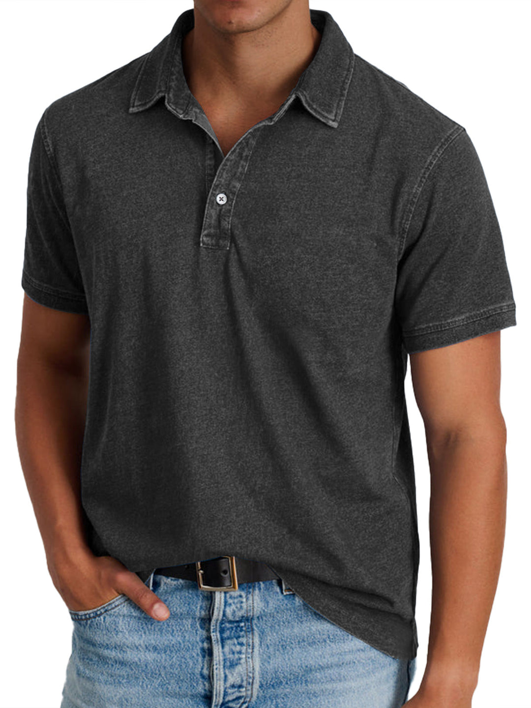 Stylish men's polo shirt, a classic short sleeve top for versatile everyday wear and smart casual occasions.