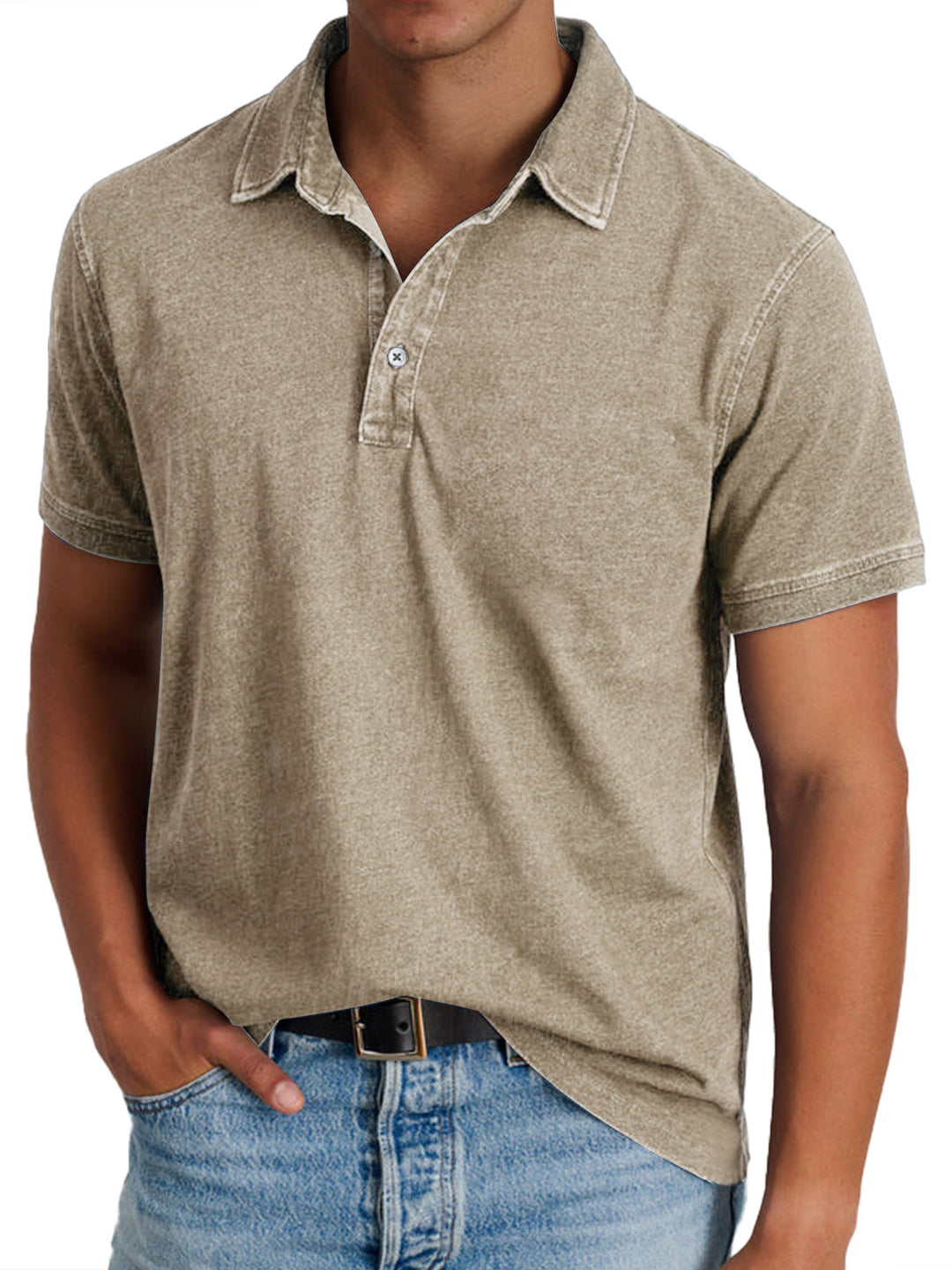 Refined Heritage men's polo shirt. Comfortable casual top, perfect for summer, offering classic men's style.