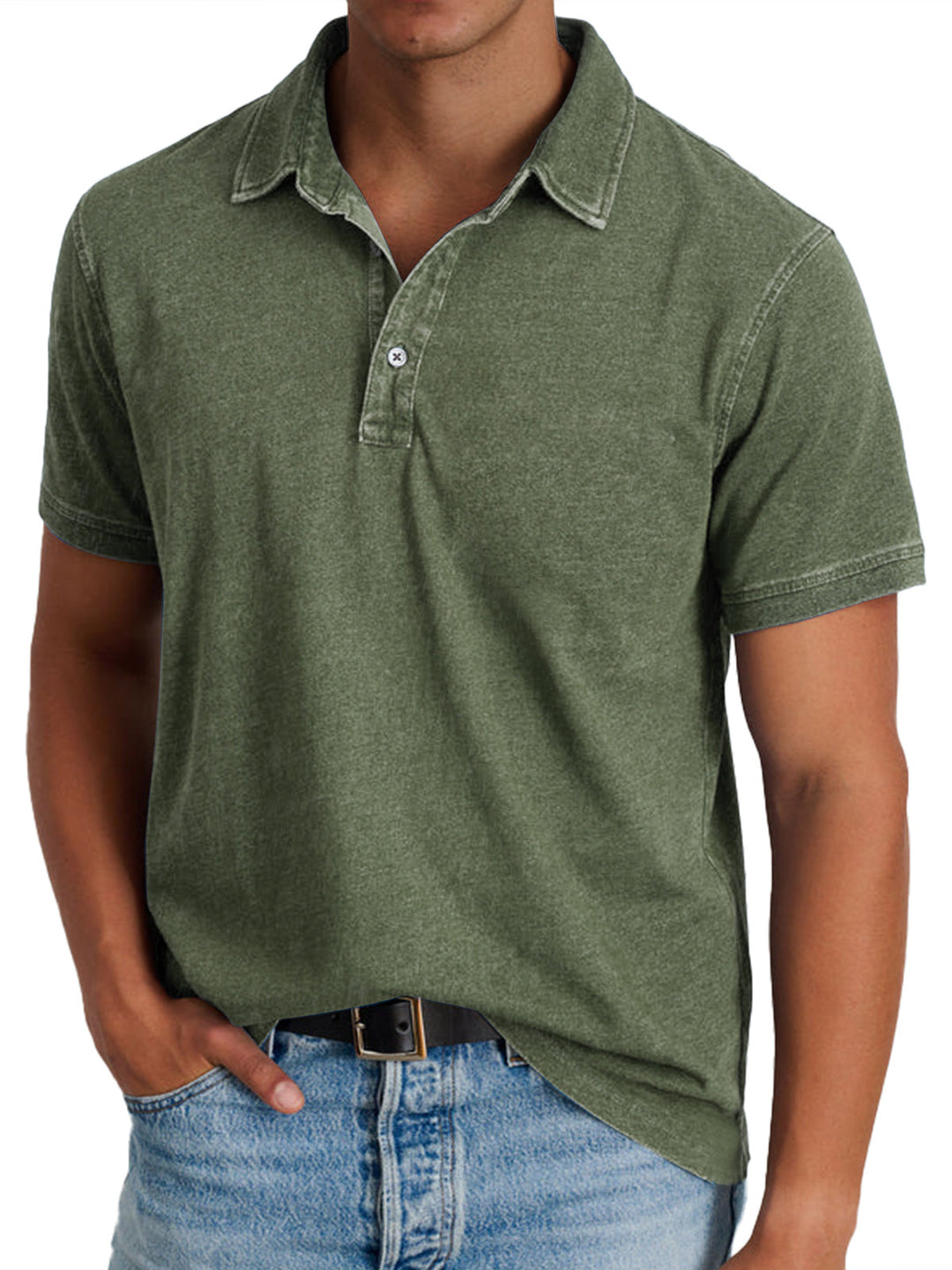 Men's smart casual polo shirt with short sleeves. A versatile and classic top for modern men's fashion.