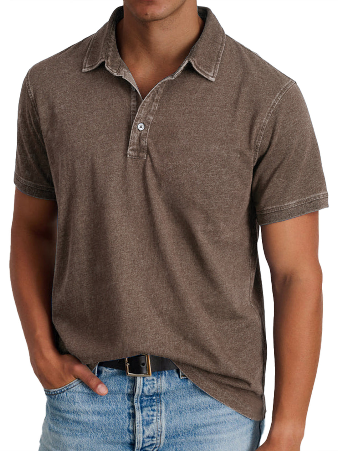 Classic men's short sleeve polo, an essential casual top for effortless style and everyday summer wear.
