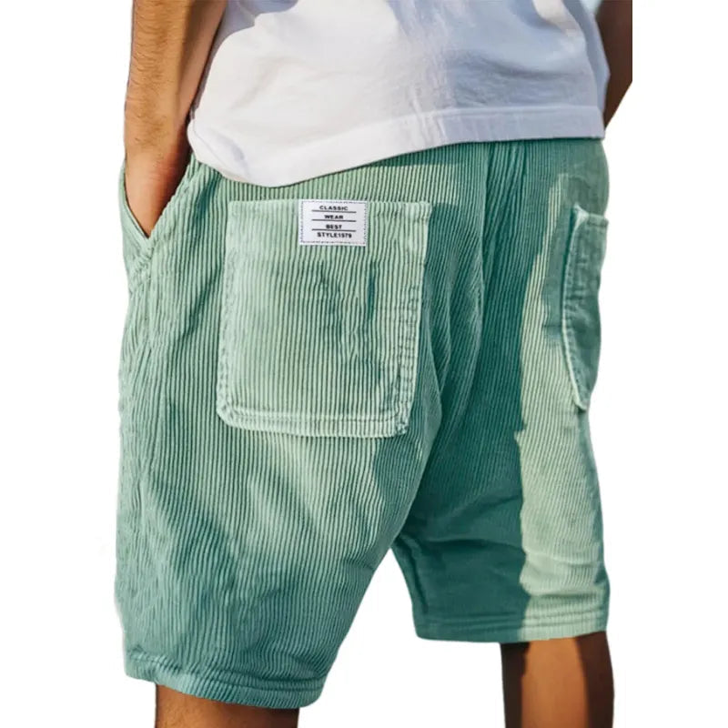 Versatile men's refined textured tailored shorts, great for sophisticated casual summer fashion.