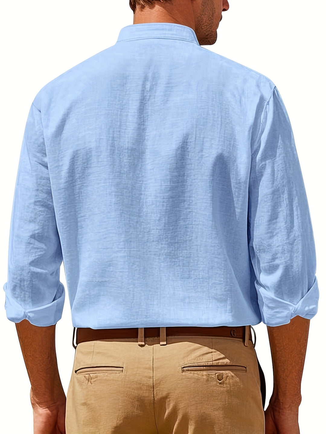 Comfortable men's relaxed fit button-down shirt, a stylish and versatile top for summer fashion.
