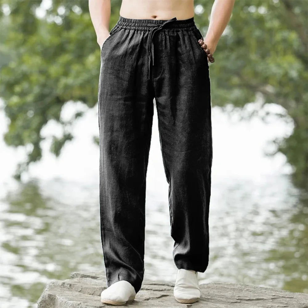 Men's comfortable relaxed fit beach pants, perfect casual wear for summer, vacation, or everyday comfort.